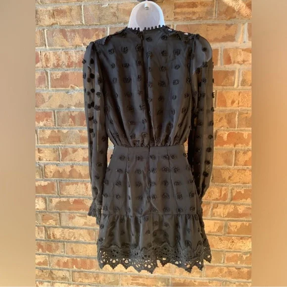 LULUS Lust or Love Black Embroidered Lace Long Sleeve Dress XXS - Picture 6 of 9